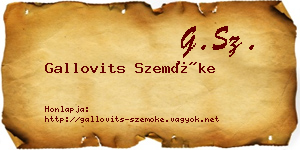 Gallovits Szemőke névjegykártya